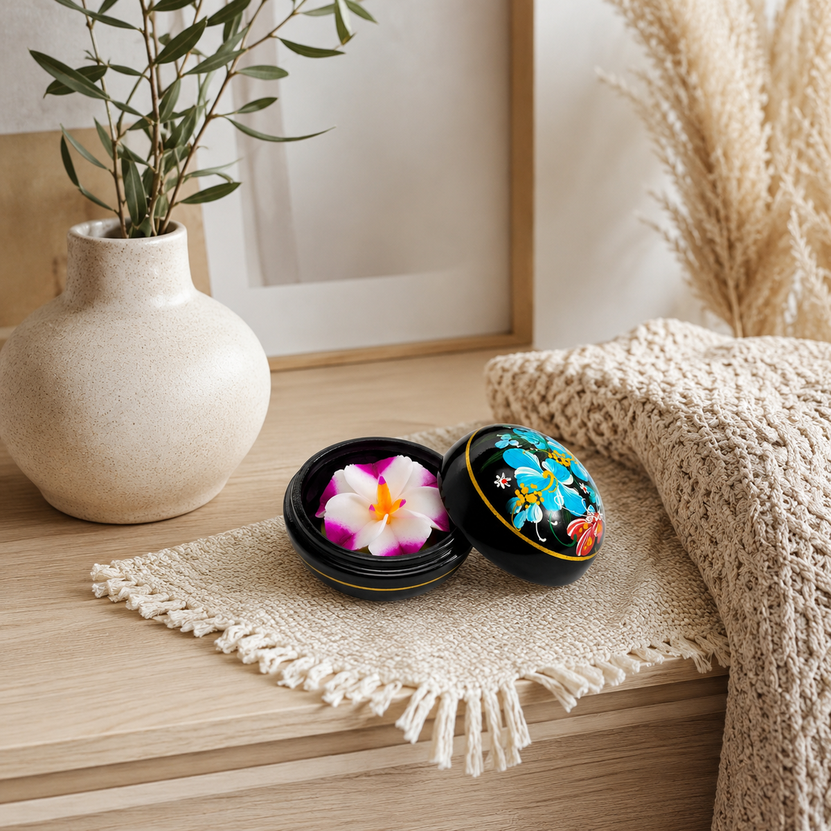 Fleur de savon Orchidée d'Été dans son coffret décoratif